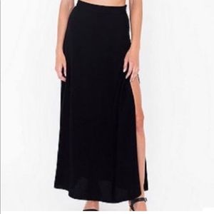 American Apparel High Waisted Maxi Skirt w Slits